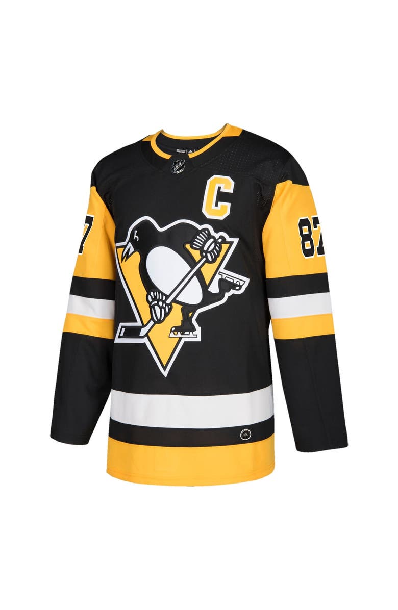 adidas Men's adidas Captain Patch Sidney Crosby Black Pittsburgh Penguins Authentic Player Jersey, Alternate, color,