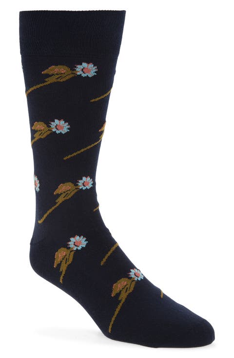 Flower Stem Dress Socks