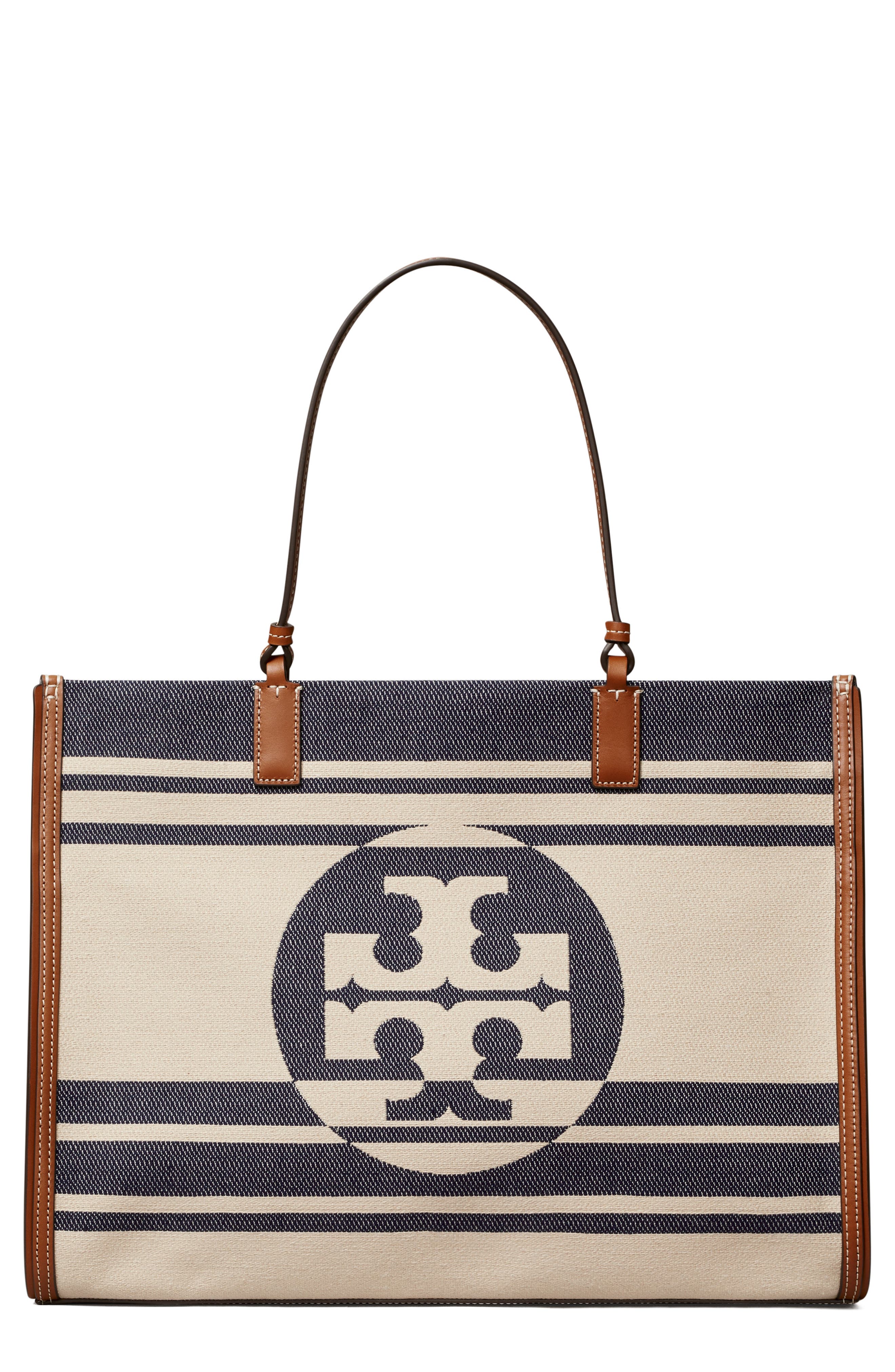 Tory Burch Ella Jacquard Stripe Tote, Main, color, 