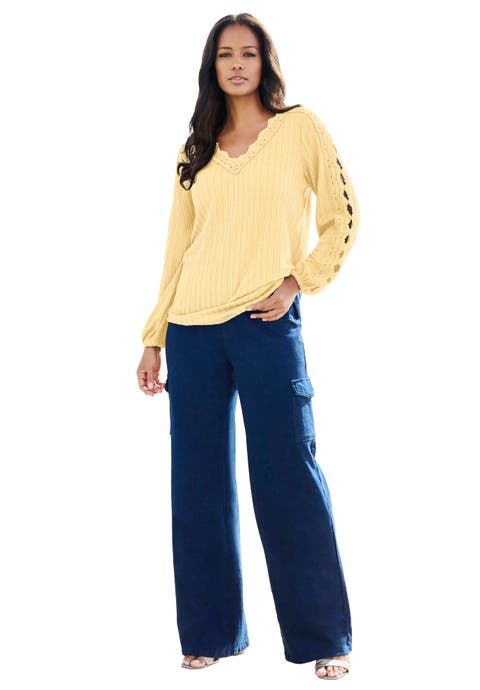 Lace Trim and Appliquéd Tee (Plus)