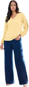 Roaman's Lace Trim And Appliquéd Tee