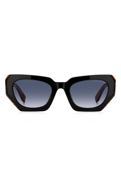 Marc Jacobs 52mm Rectangular Geometric Sunglasses In Black