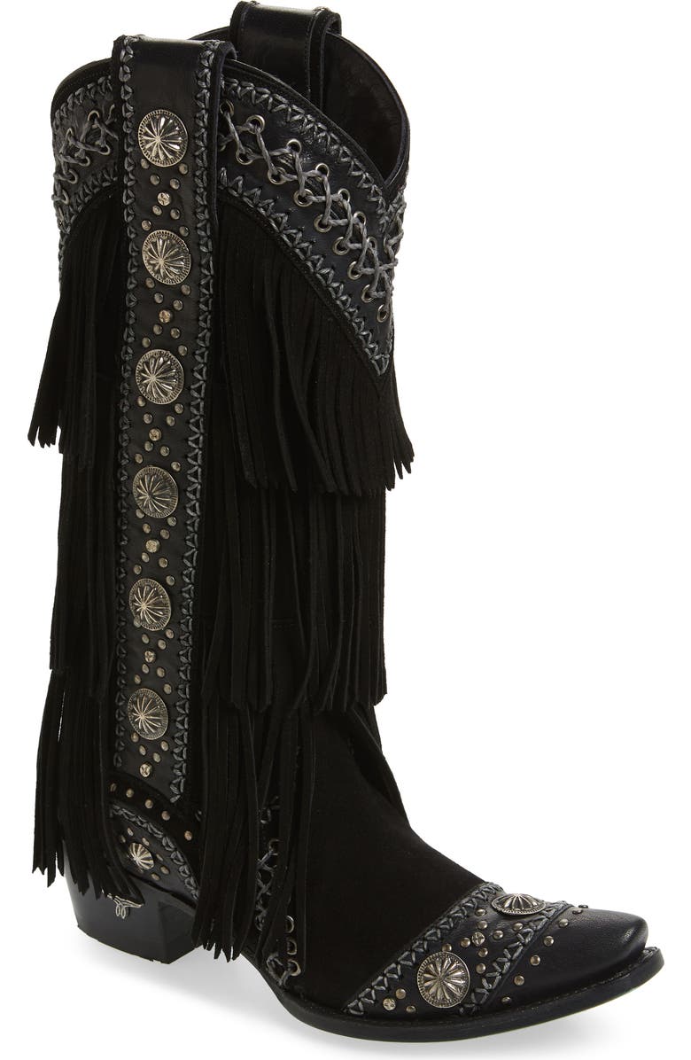 Lane Boots Wind Walker Fringe Knee High Western Boot, Main, color,