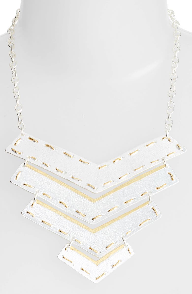 Karine Sultan Chevron Pendant Necklace, Alternate, color,