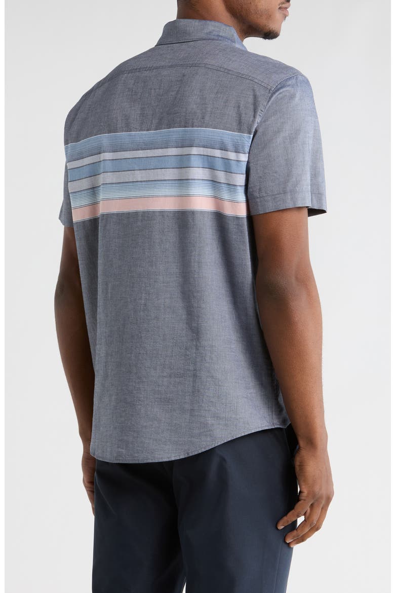 Short Sleeve Button-Down Shirt, Alternate, color, DARK SAPPHIRE