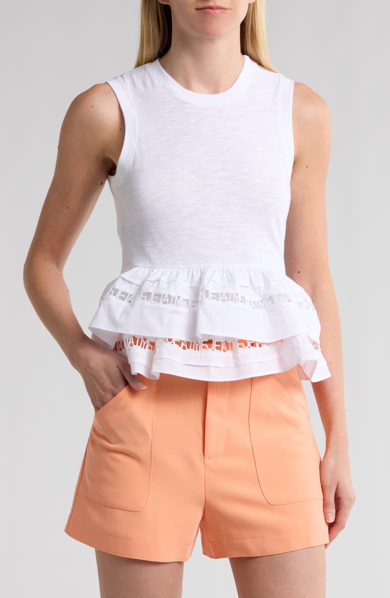 Cinq à Sept Landri Layered Ruffle Tank, Main, color, 