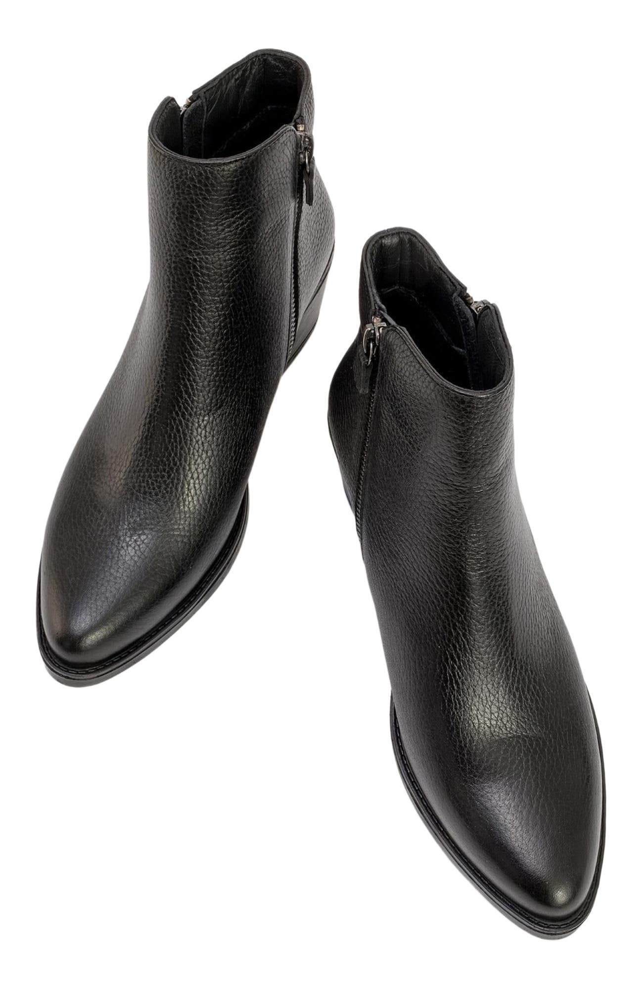 Forever & Always Shoes Jayer Leather Double-Zip Block Heel Boot, Alternate, color, Black Leather