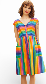 ModCloth More Is More Rainbow Stripe Dress