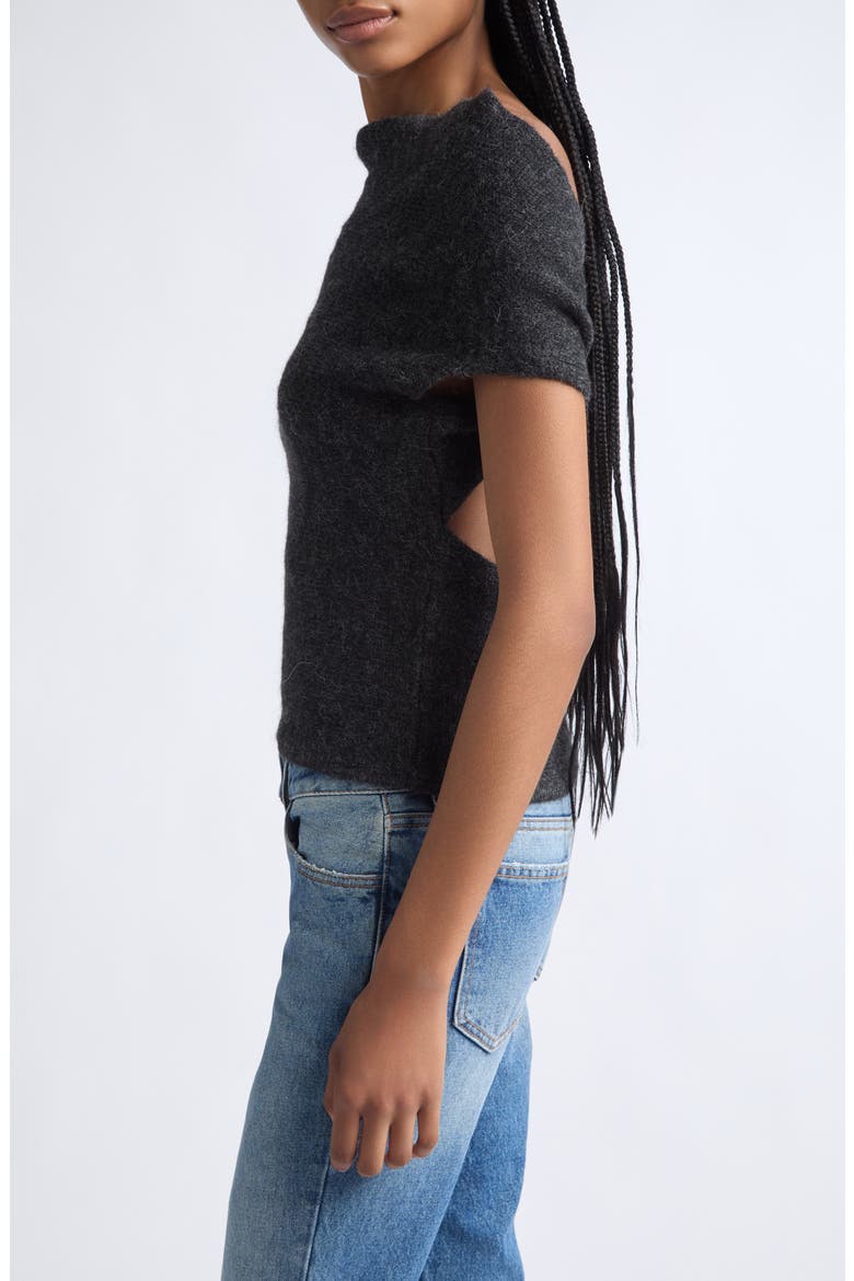 Dione Merino Wool & Baby Alpaca Sweater, Alternate, color, CHARCOAL