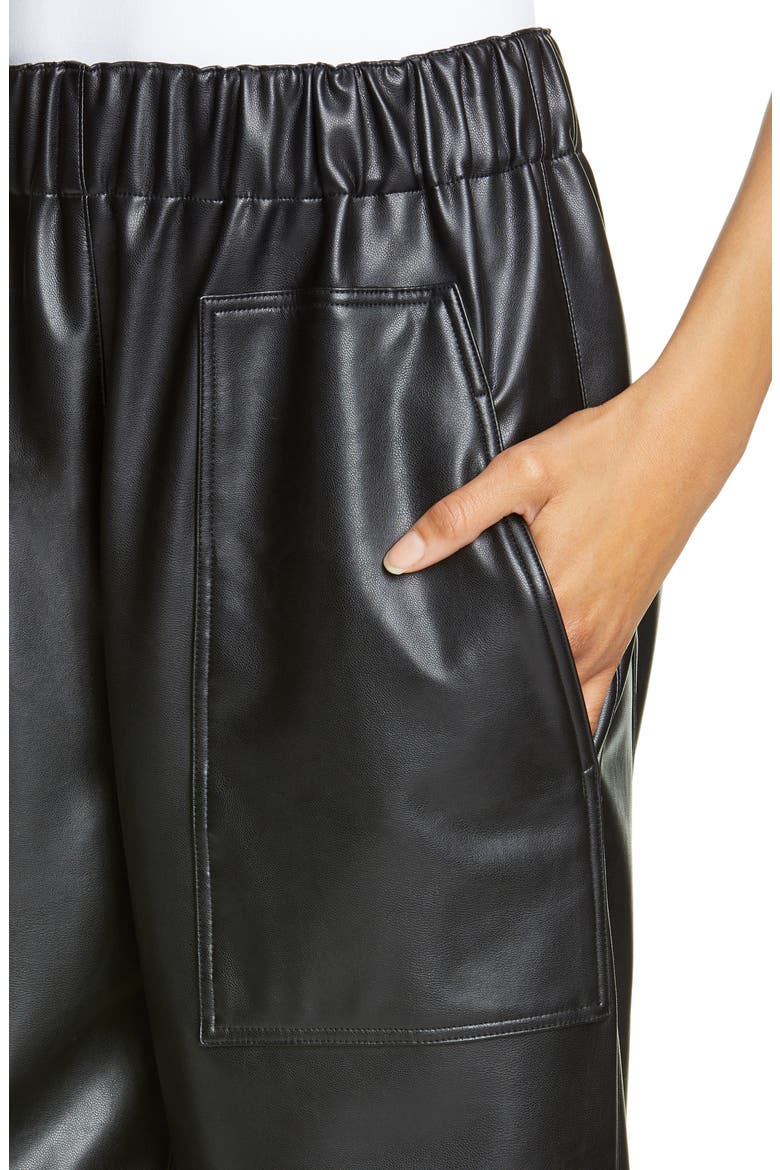 Faux Leather Jogger Pants, Alternate, color, BLACK