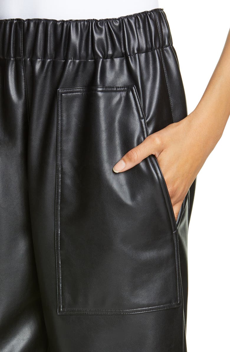 Tibi Faux Leather Jogger Pants, Alternate, color, 