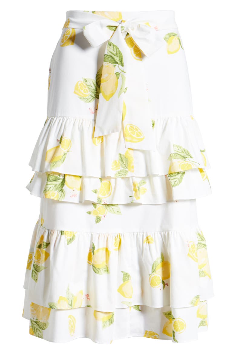 Lemon Tiered Ruffle Skirt, Alternate, color, YELLOW MAIZE LEMON PRINT