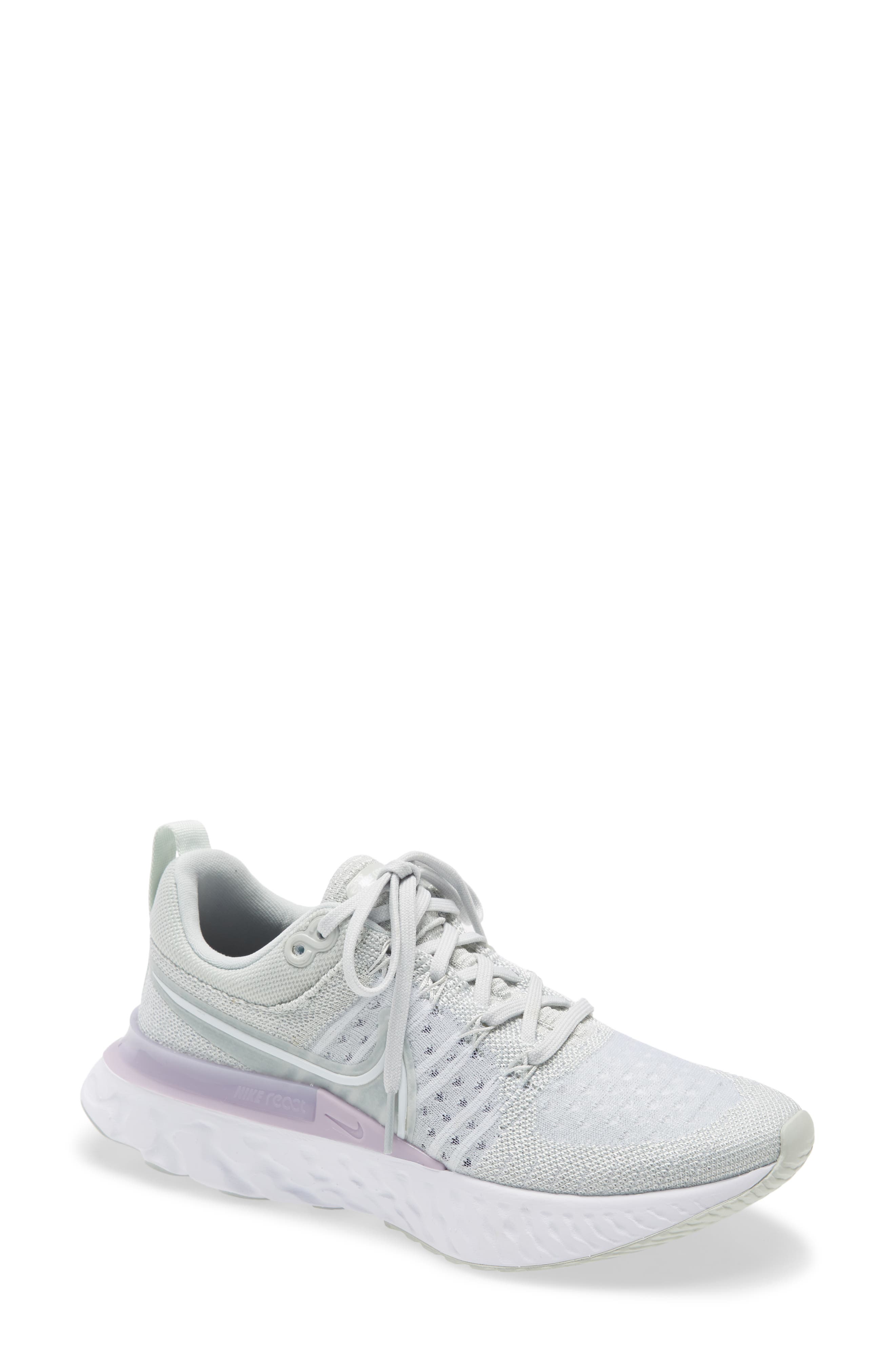 React Infinity Run Flyknit 2 Running Shoe, Main, color, LIGHT SILVER/ WHITE/ LILAC
