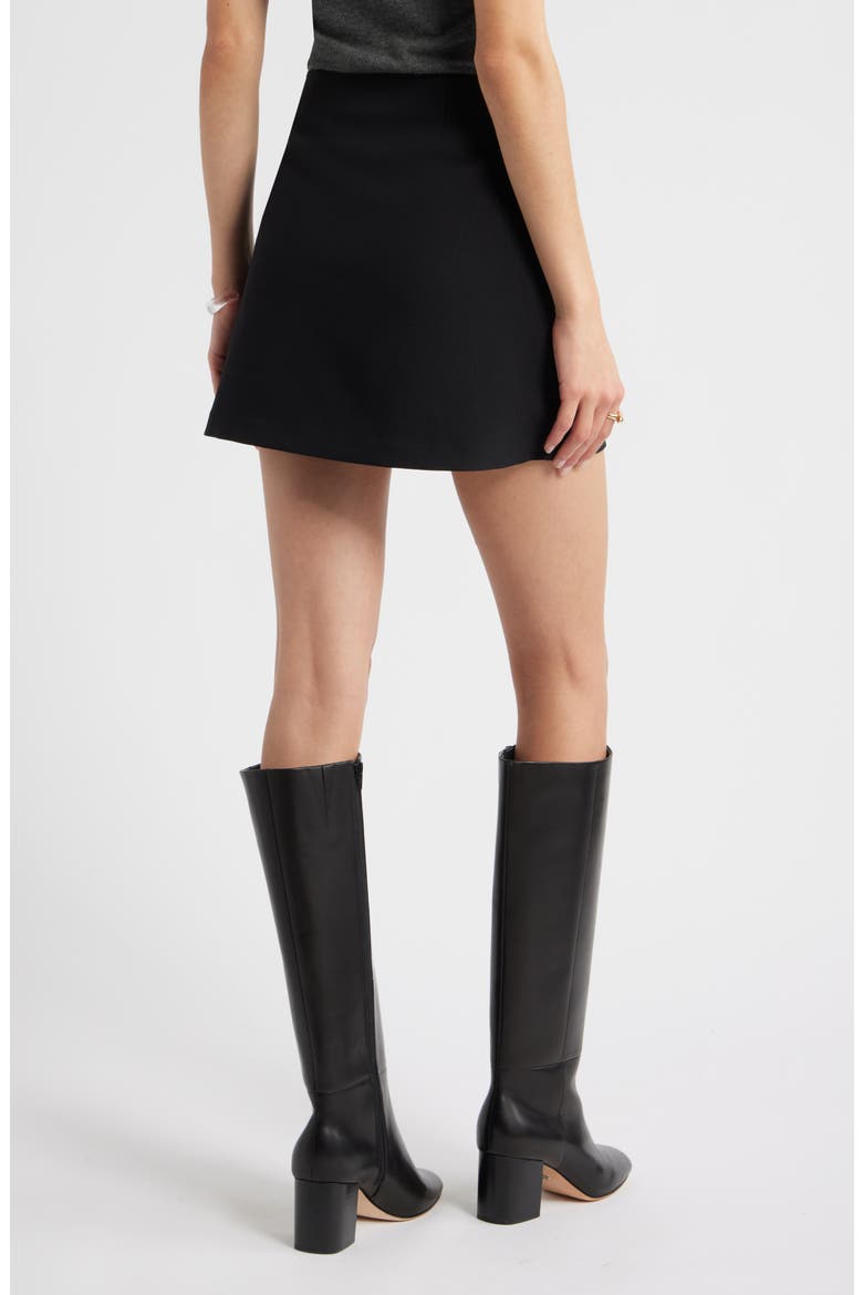 The Icon A-Line Miniskirt, Alternate, color, BLACK