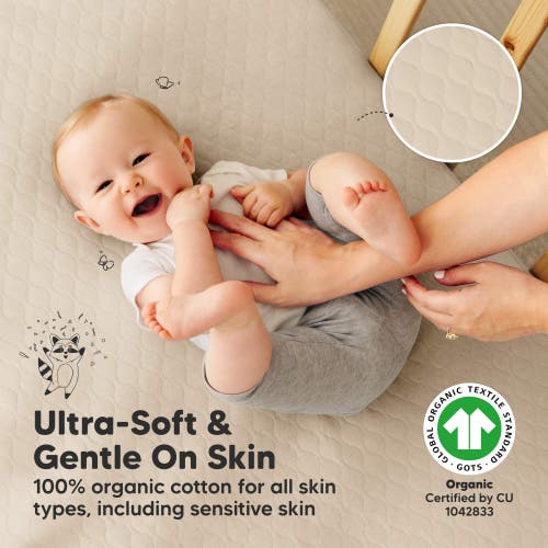 Keababies 2-pack Mavy Protect+ Waterproof Crib Mattress Protector In Oat