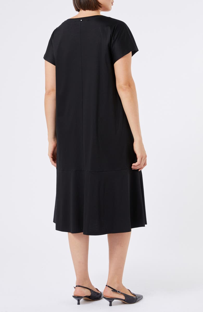 Marina Rinaldi Ara Interlock Jersey Midi Dress, Alternate, color, Black