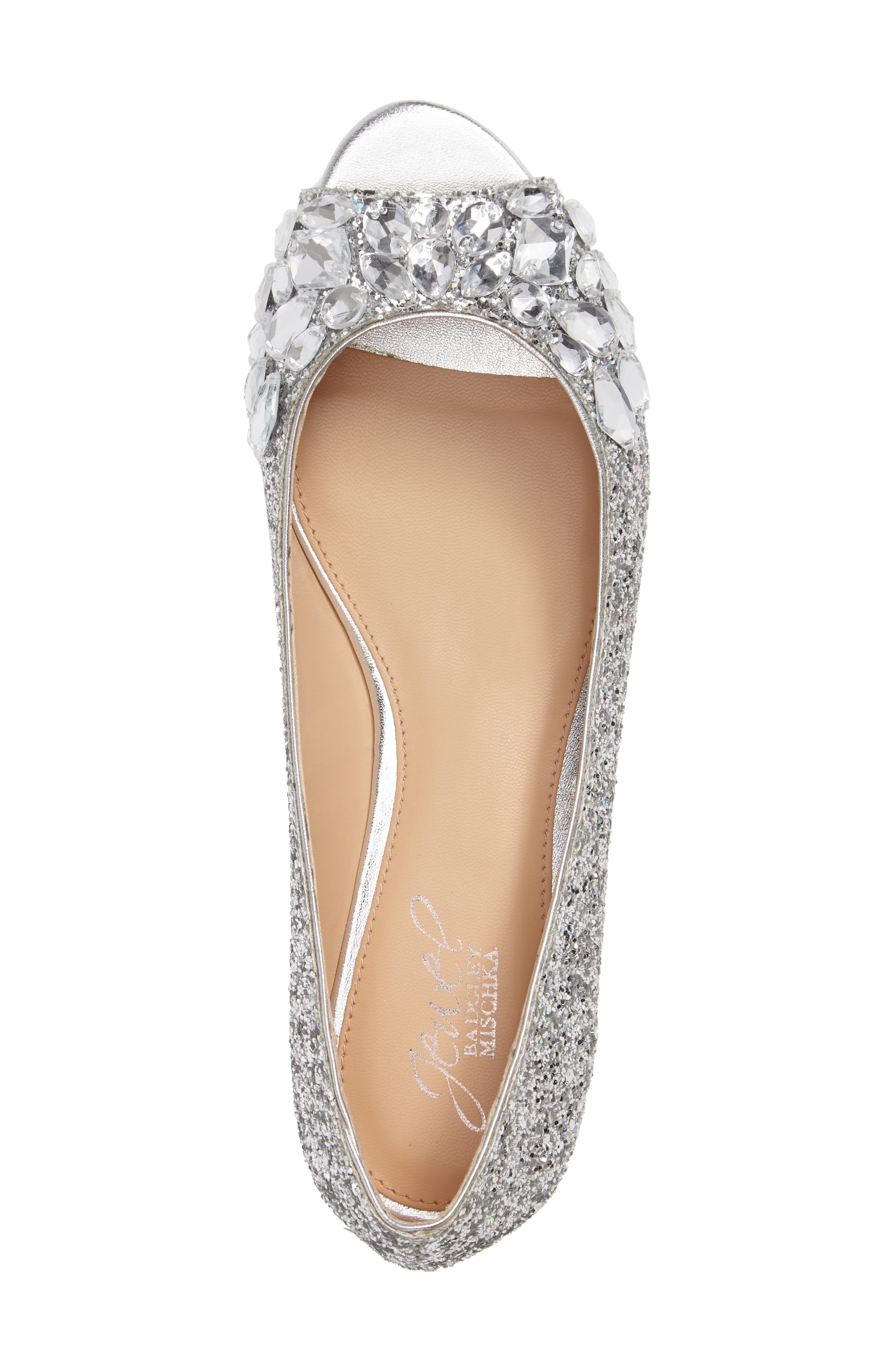 Claire Embellished Flat, Alternate, color, SILVER