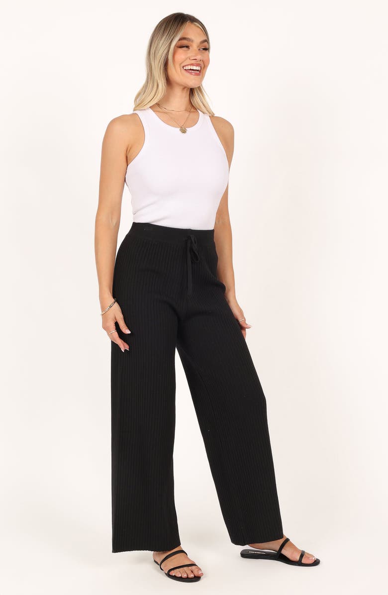 Petal & Pup Pyrus Knit Wide Leg Pants, Alternate, color, Black