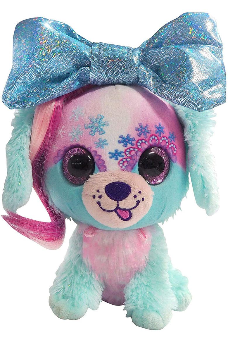9 Inch Plush Frosty Bow Pet Dog, Main, color, Multicolored