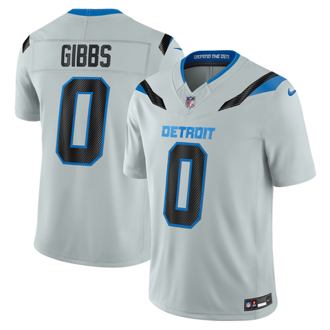 Men's Nike Jahmyr Gibbs Silver Detroit Lions 2026 Rivalries Collection Stitched Limited Jersey