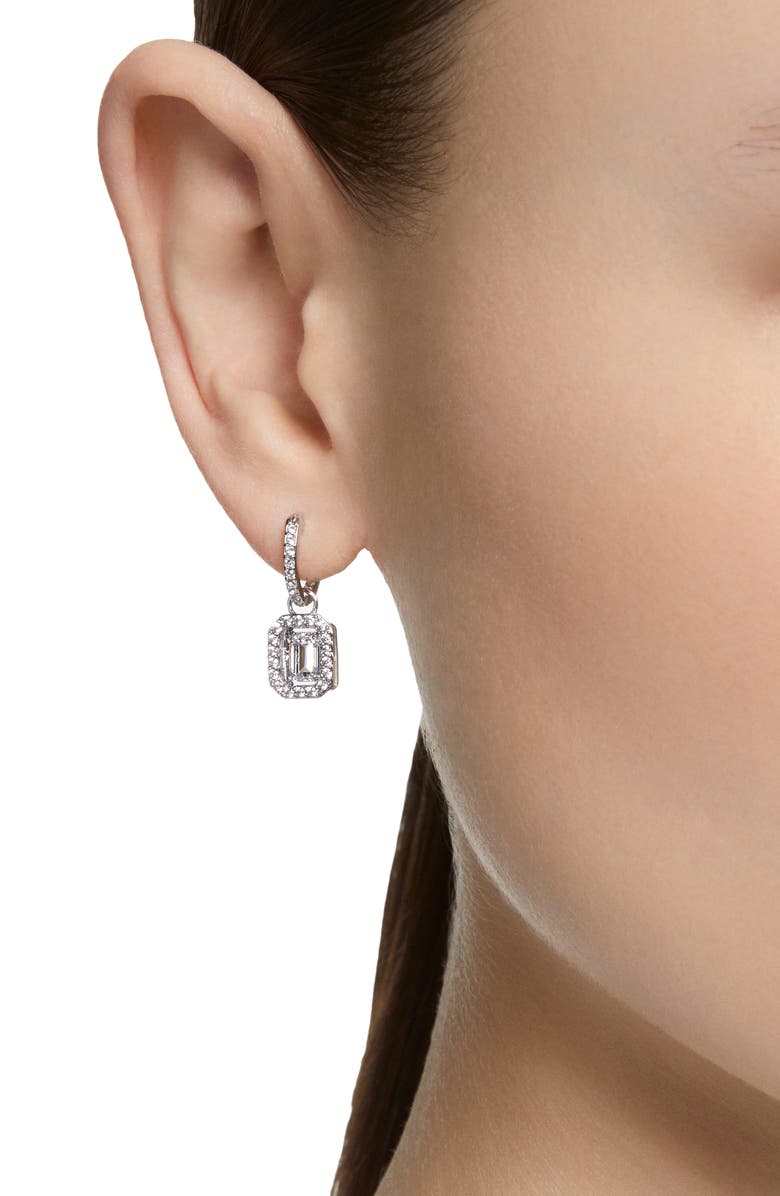 Swarovski Una Dancing Crystal Drop Earrings, Alternate, color, Silver