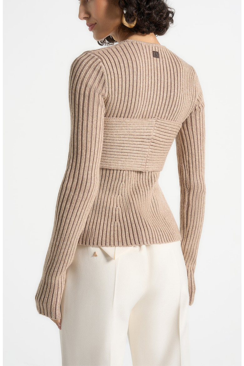 Marisa 2-In-1 Knit Bandeau Cardigan, Alternate, color, Taupe