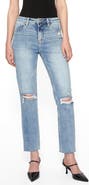 Bayeas High Waist Ripped Straight Leg Jeans
