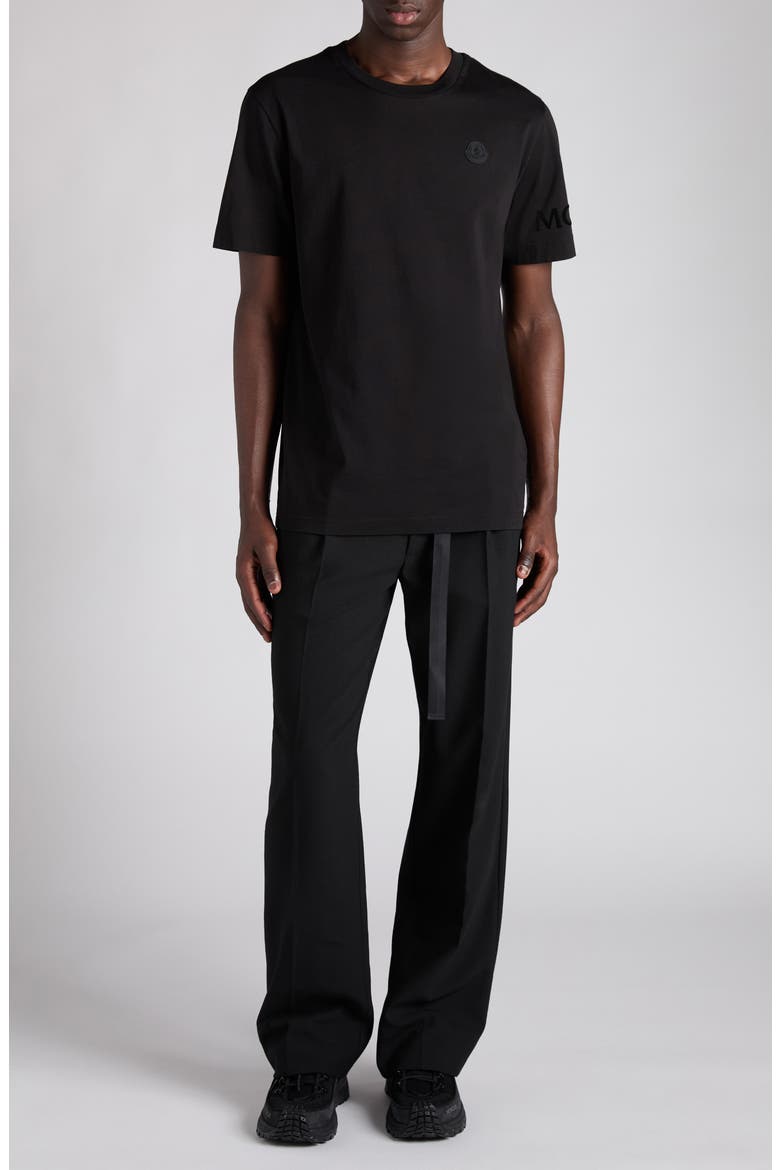 Logo Patch Cotton T-Shirt, Alternate, color, BLACK