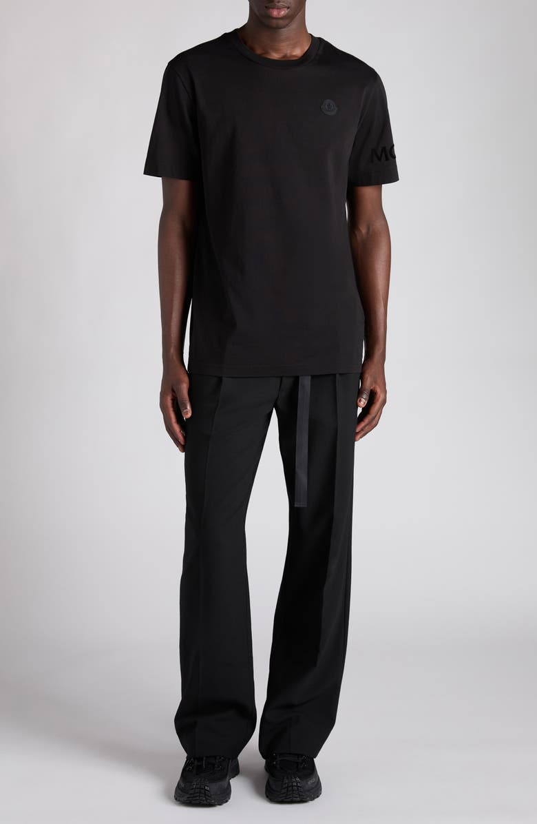 Moncler Logo Patch Cotton T-Shirt, Alternate, color, Black