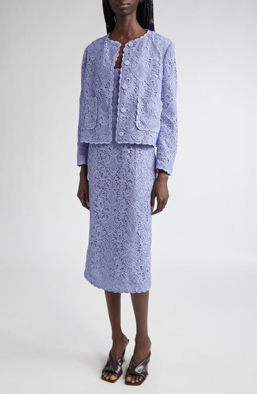 Etro Scalloped Corded Lace Jacket In Purple