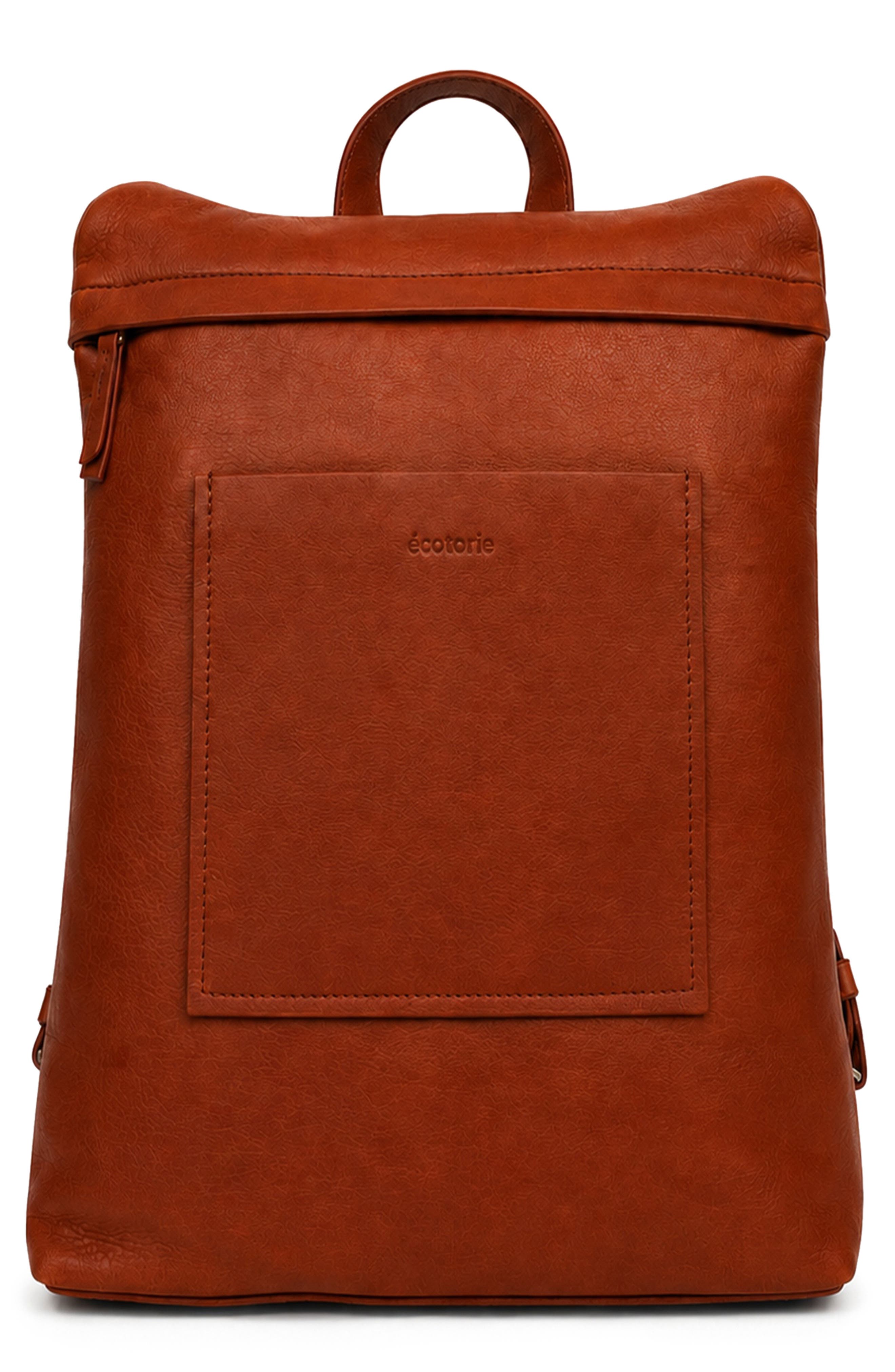 Willow Leather Backpack, Main, color, COGNAC