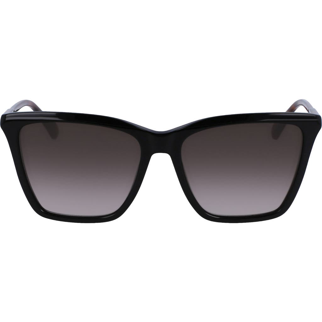 Longchamp Le Pliage 56mm Gradient Rectangular Sunglasses In Black