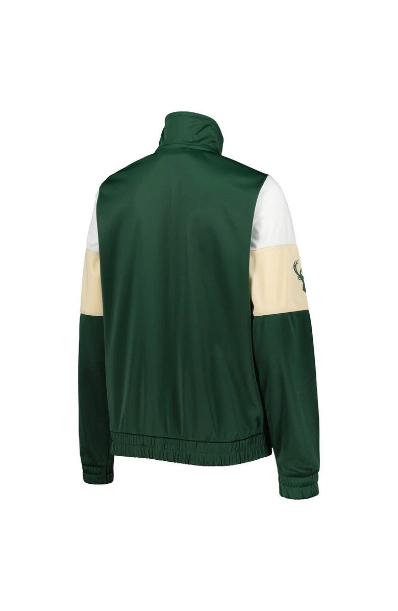 G-III 4HER BY CARL BANKS Women's G-III 4Her by Carl Banks Hunter Green Milwaukee Bucks Change Up Full-Zip Track Jacket, Alternate, color, Hunter Green