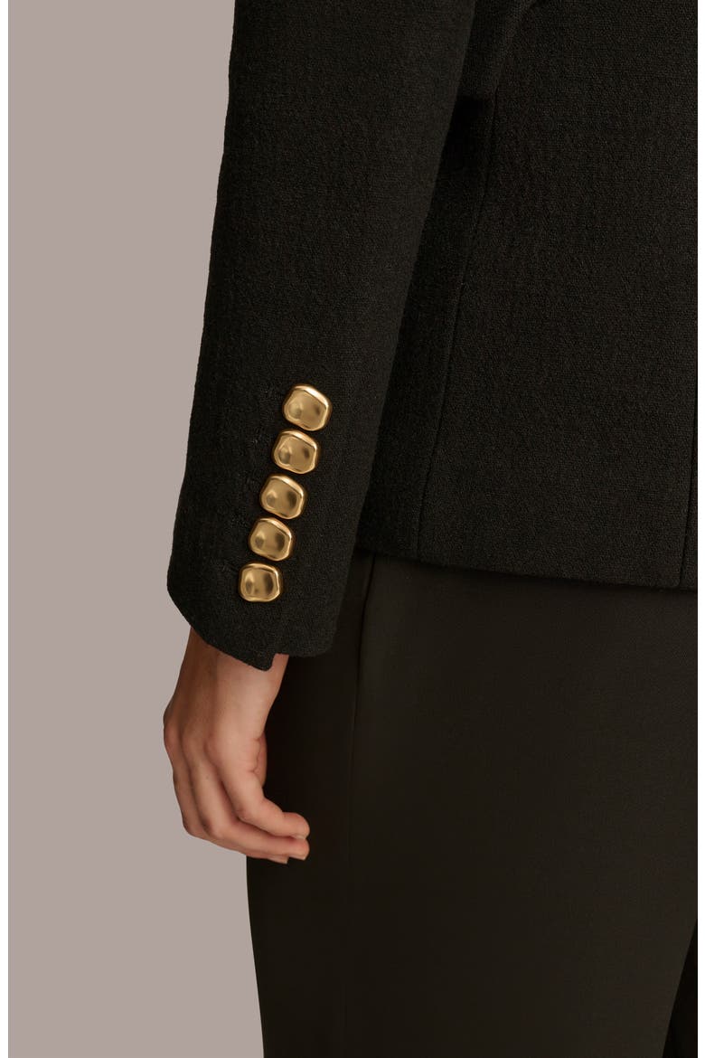 Double Breasted Wool Blend Blazer, Alternate, color, BLACK
