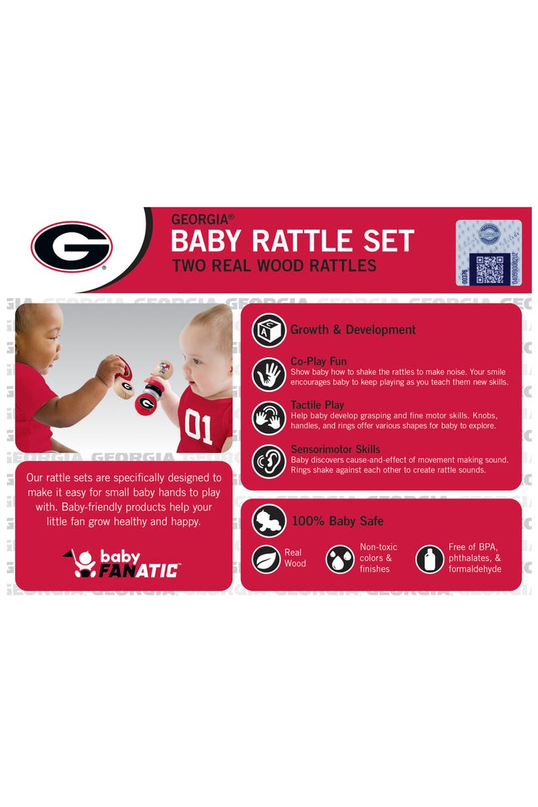 Georgia Bulldogs Baby Rattles 2-Pack, Alternate, color, Multicolor