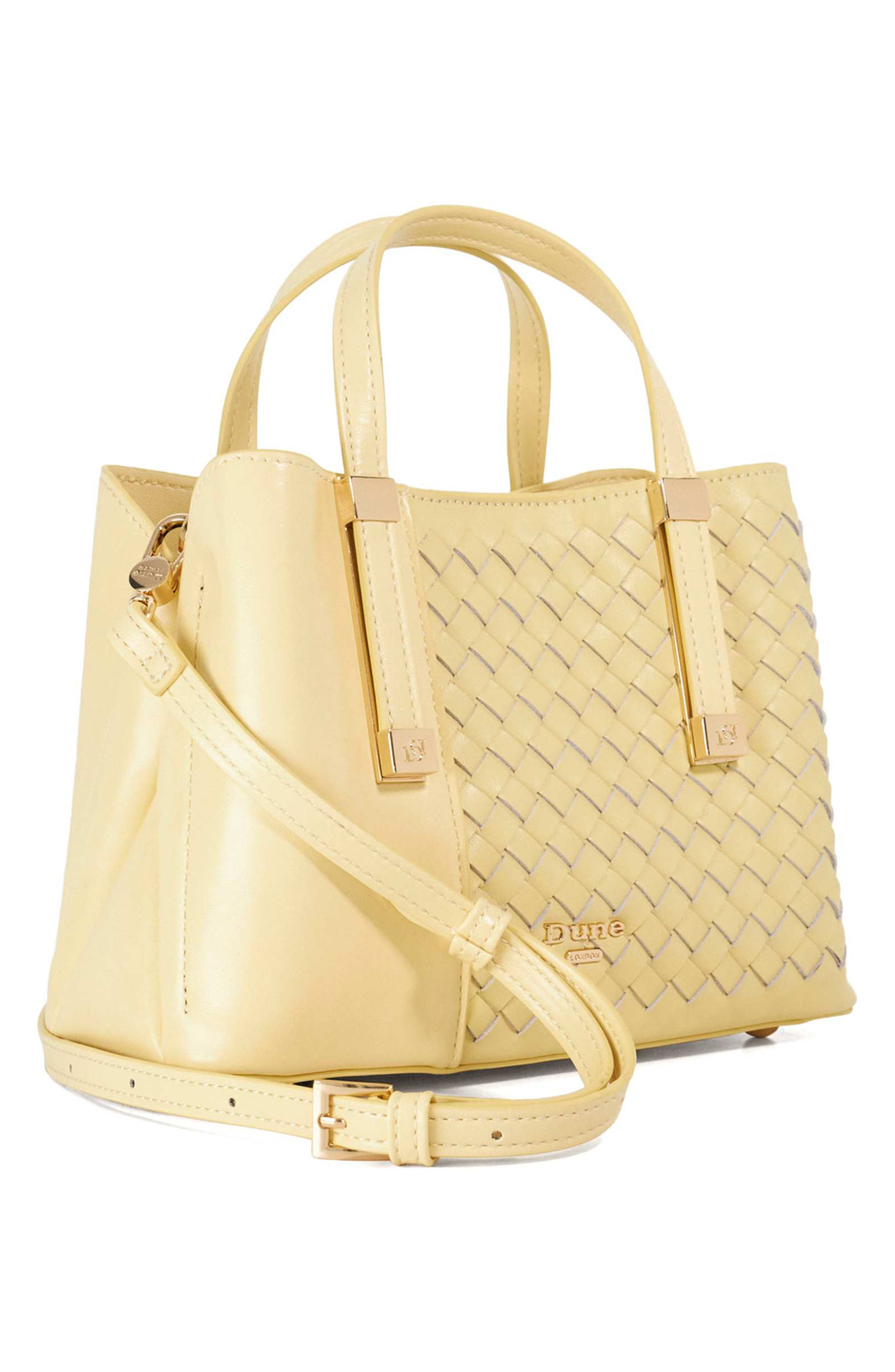 Dinkydorry Faux Leather Top Handle Bag, Alternate, color, LEMON SYNTHETIC