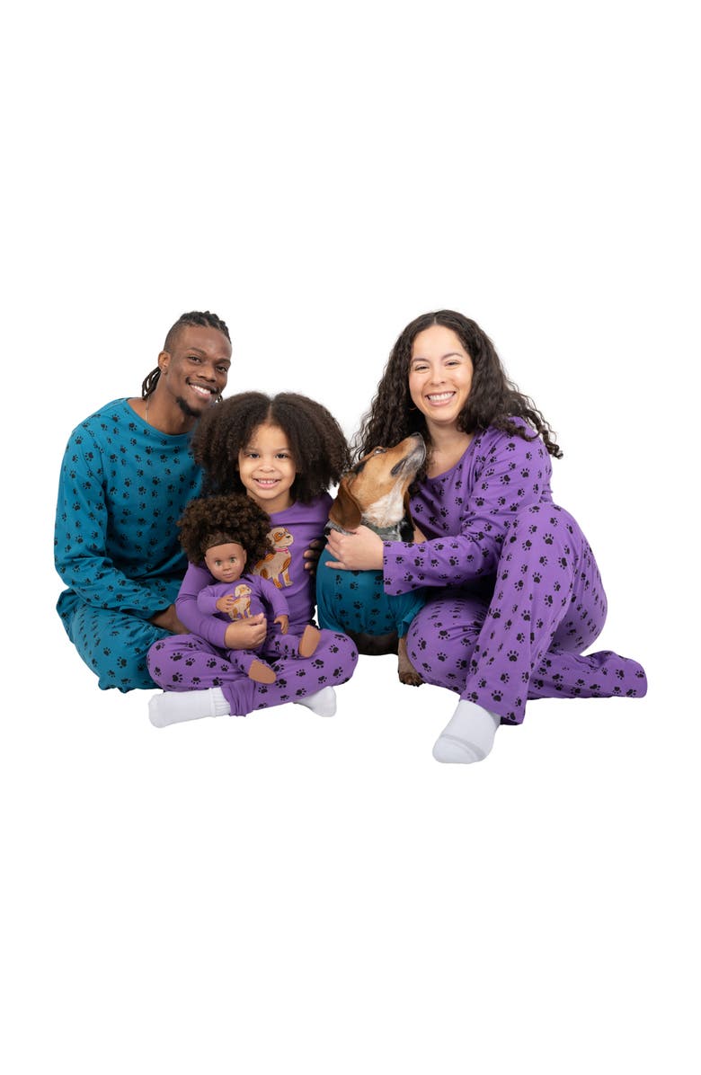 Leveret Two-Piece Cotton Printed Matching Family Pajamas, Coordinated Prints, Alternate, color, Dog Paw
