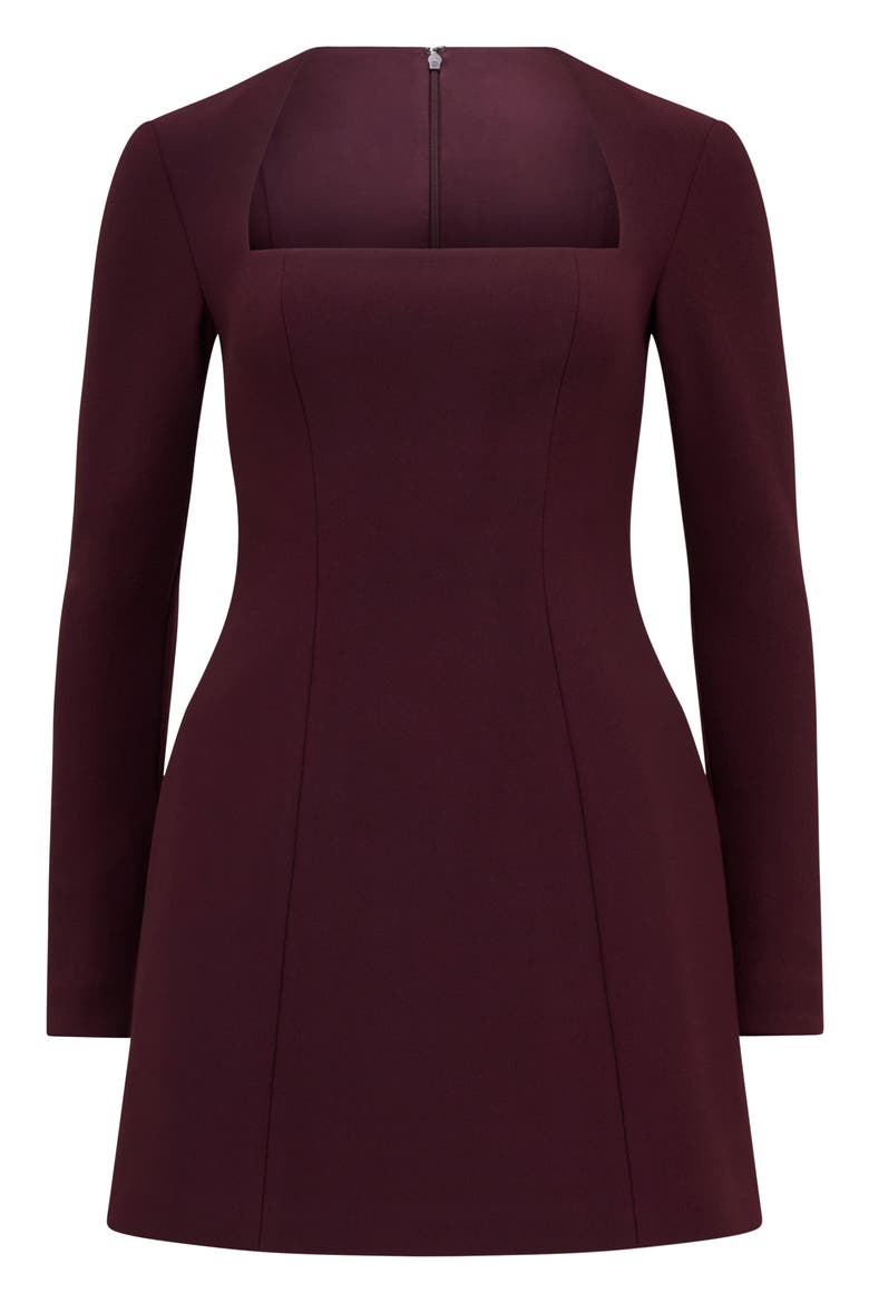 Ruby Long Sleeve Minidress, Alternate, color, BURGUNDY