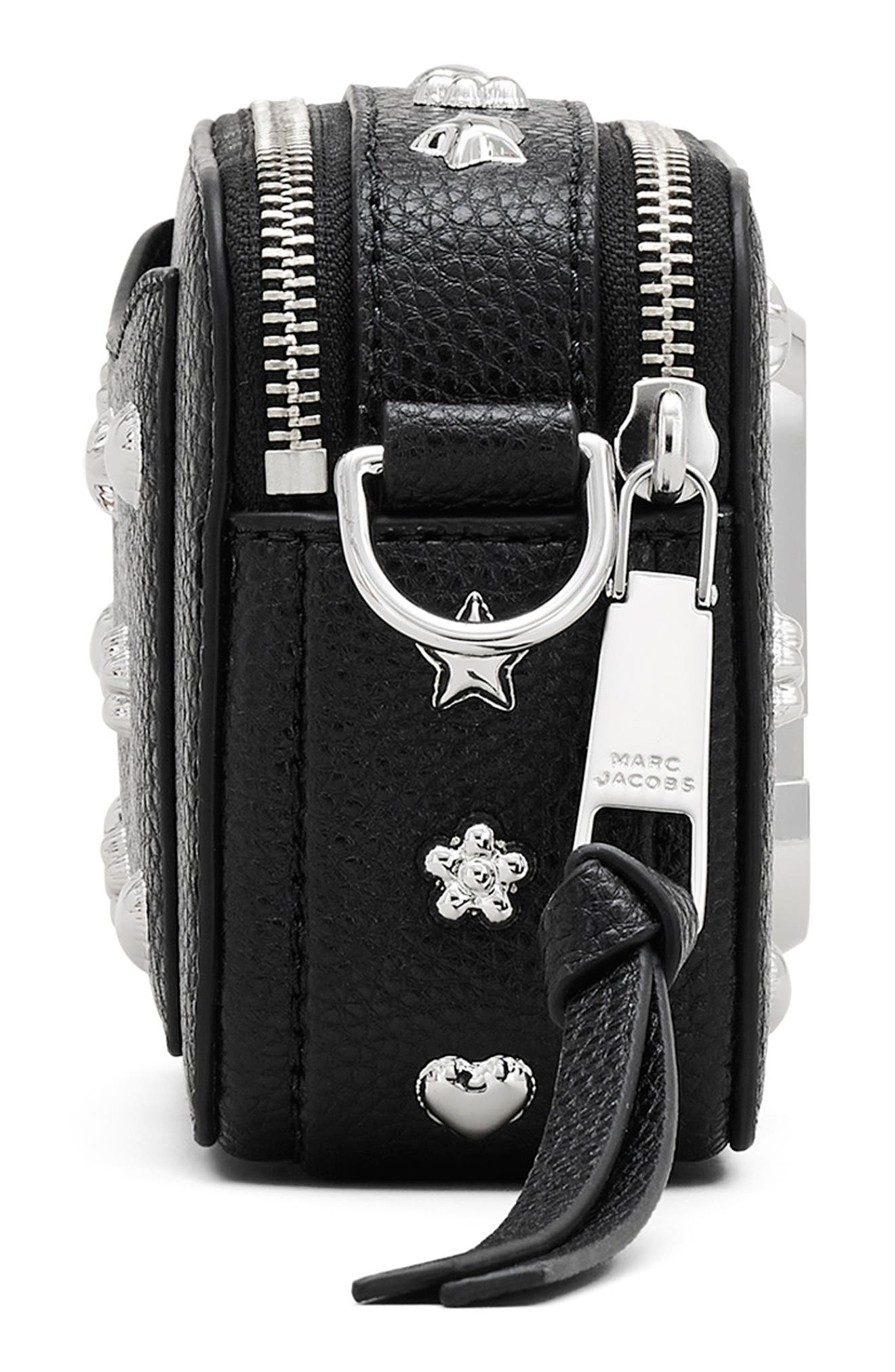 Marc Jacobs Mini Icon Stud Snapshot Bag, Alternate, color, Black Multi