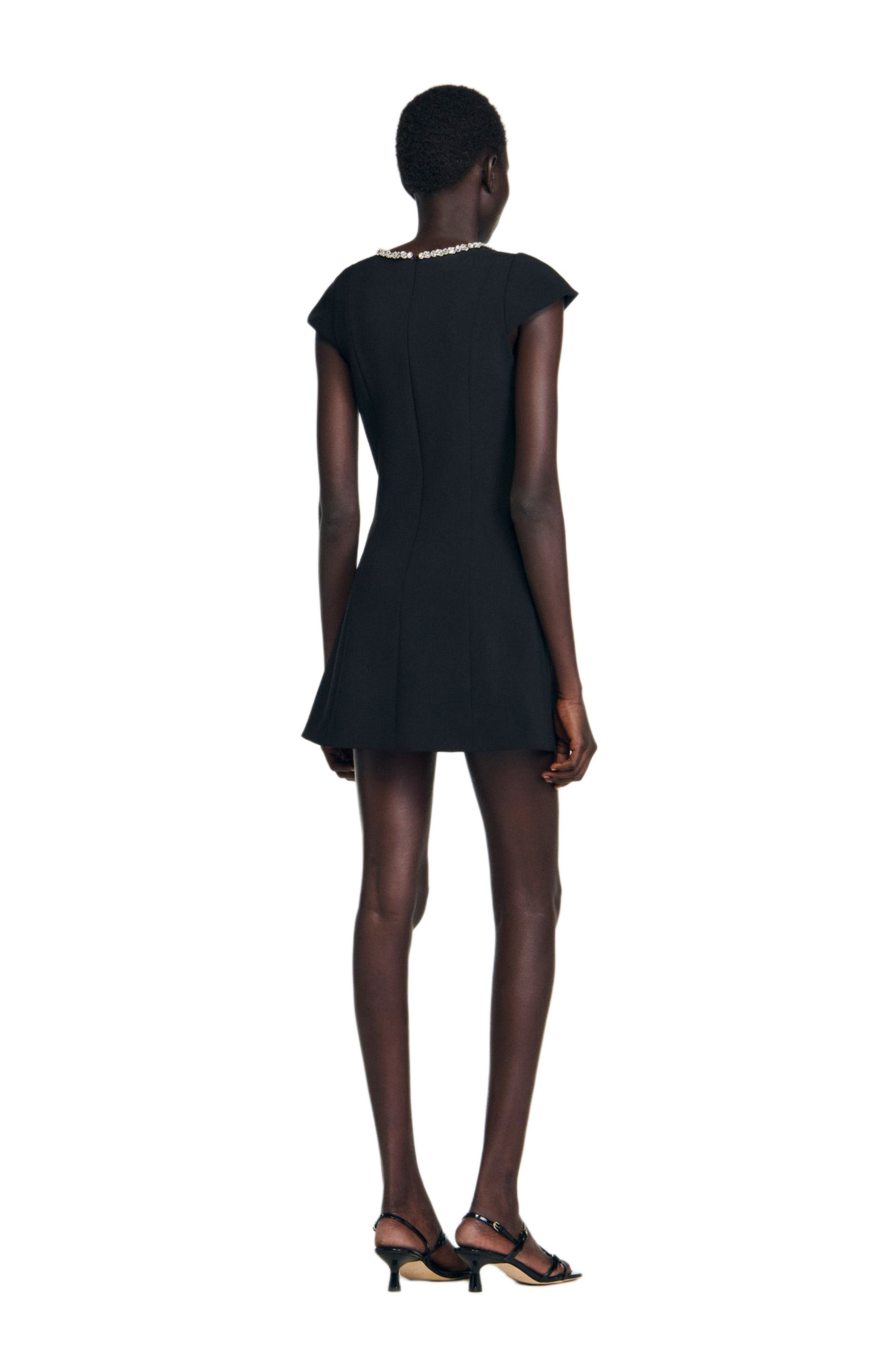 Short dress with rhinestone collar - image 2