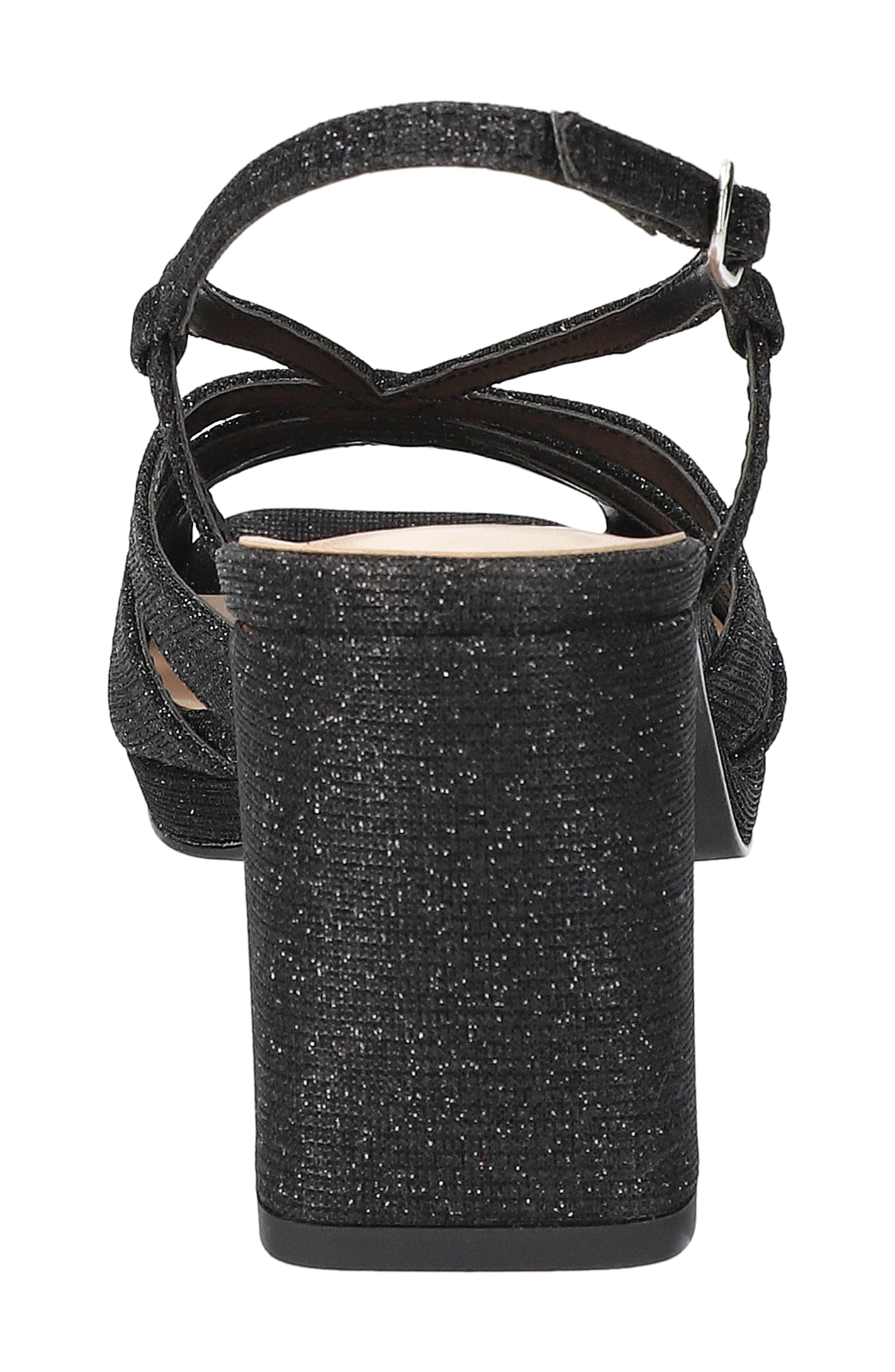 Chorus Slingback Platform Sandal, Alternate, color, BLACK-GLITTER
