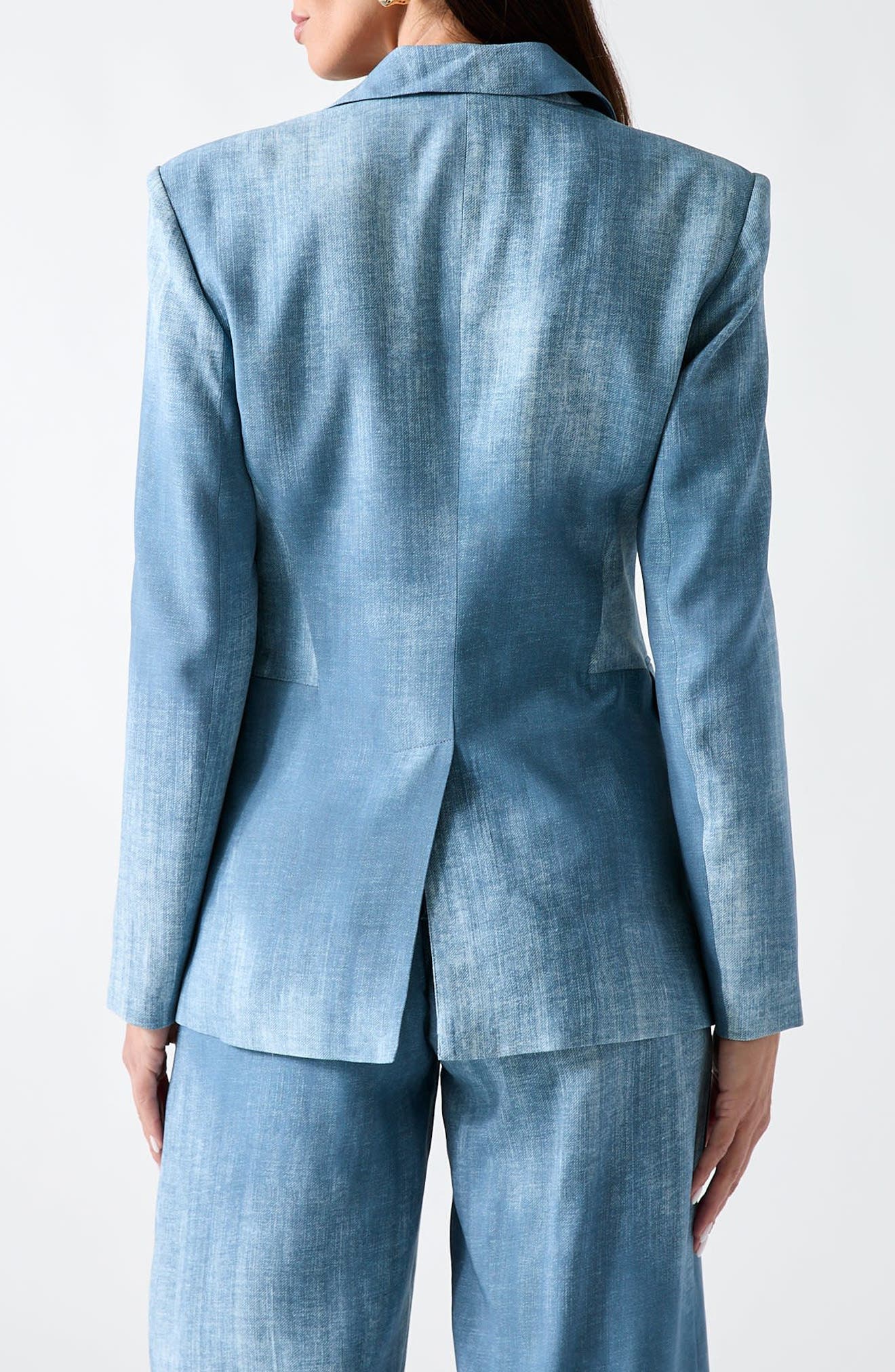Jen Denim Effect Blazer - image 2