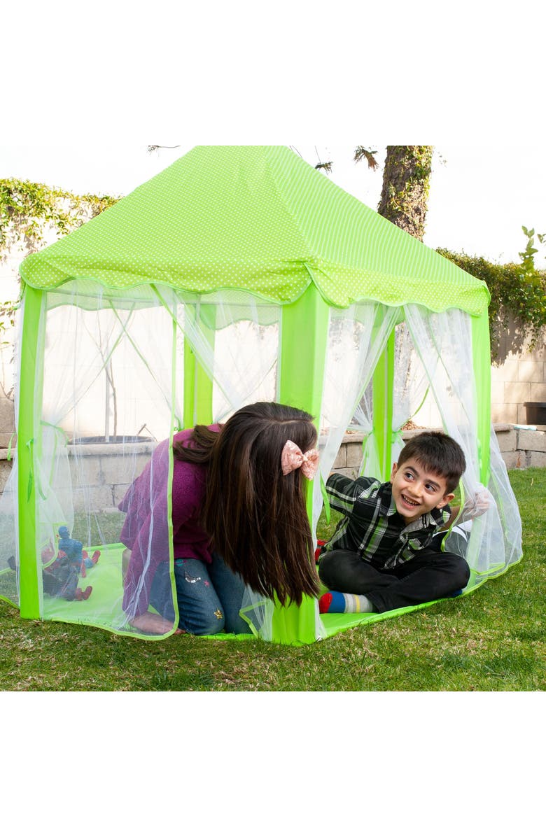 Toynk Green Hexagon Fantasy Castle Play Tent | 53 x 47 x 55 Inches, Alternate, color, Green