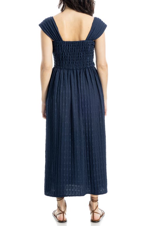 Max Studio Textured Knit Maxi Dress In Navy