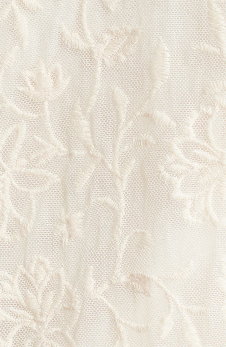 Wit & Wisdom Floral Embroidery Mesh Top, Alternate, color, Blanched Almond