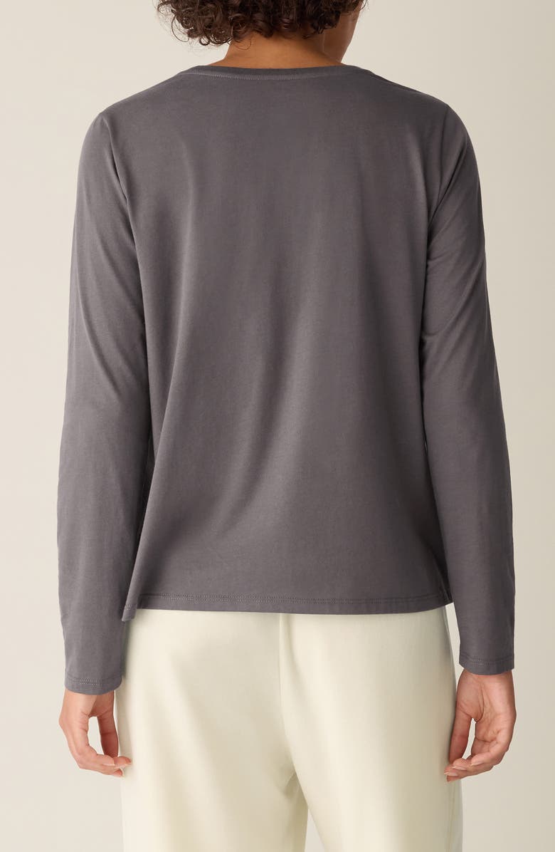 Eileen Fisher Organic Cotton Long Sleeve T-Shirt, Alternate, color, Rye