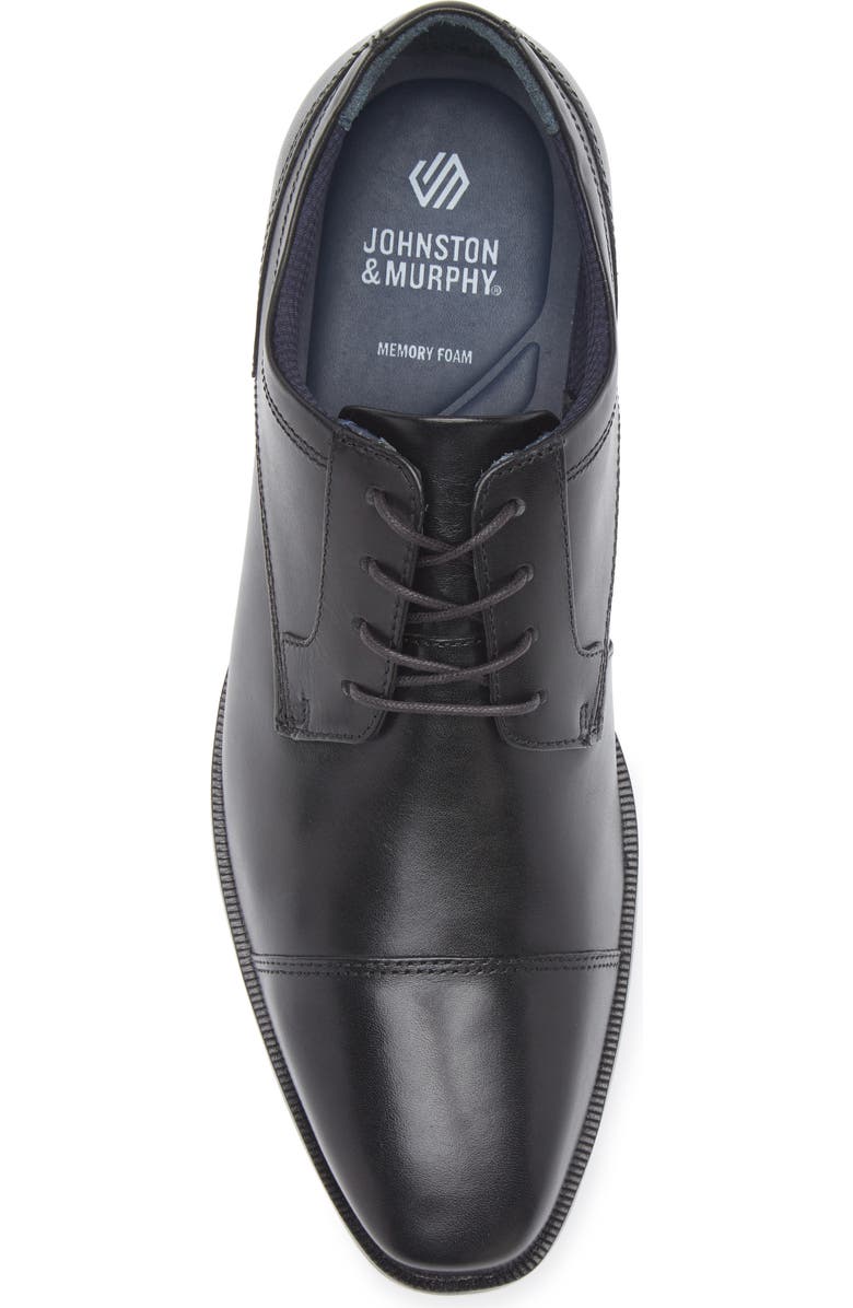 Johnston & Murphy Landon Cap Toe, Alternate, color, Black Full Grain