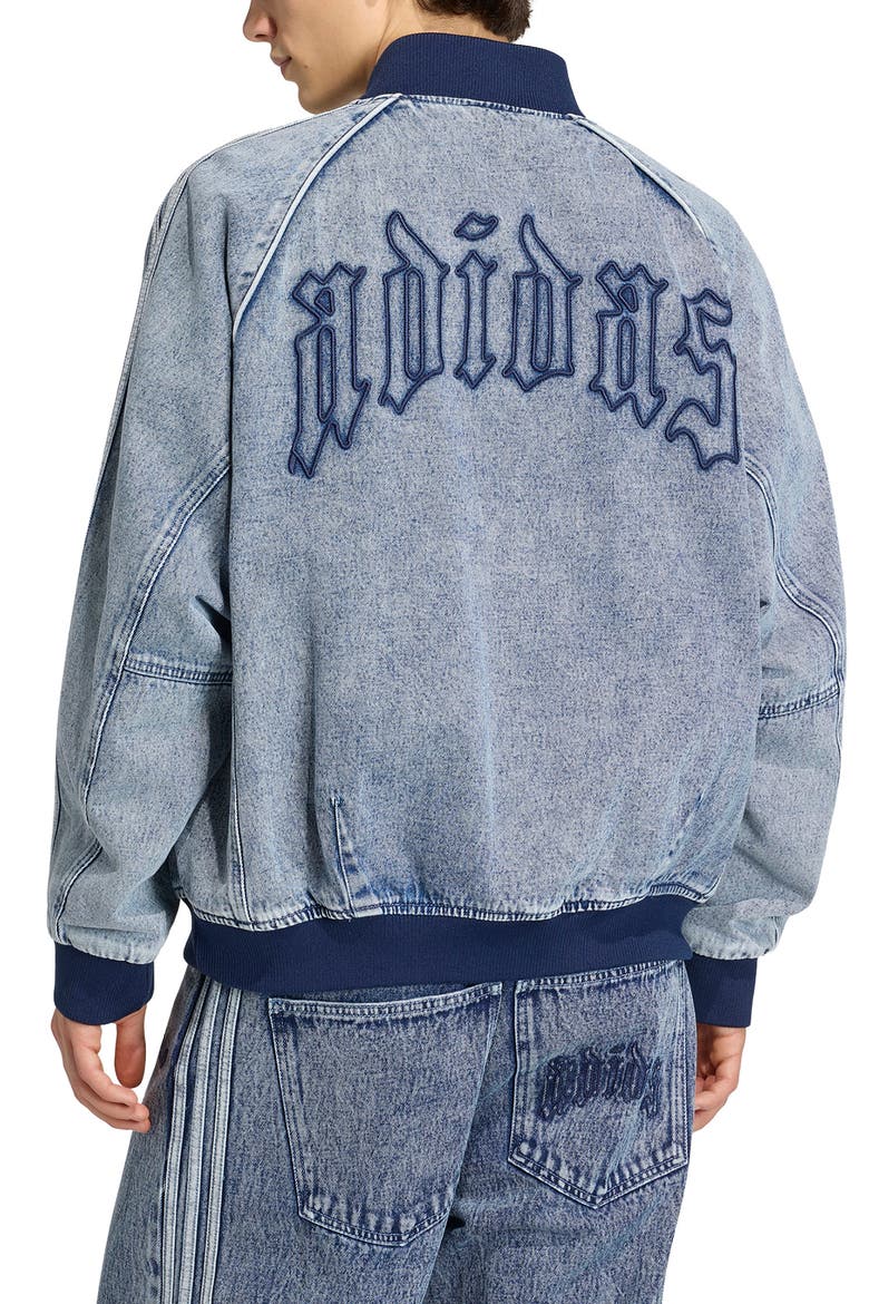 Denim Bomber Jacket, Alternate, color, LIGHT DENIM