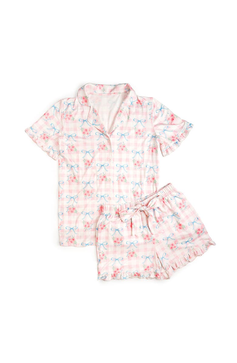 Sweet Wink Gingham Trellis Women's Lounge Set, Main, color, Soft Pink