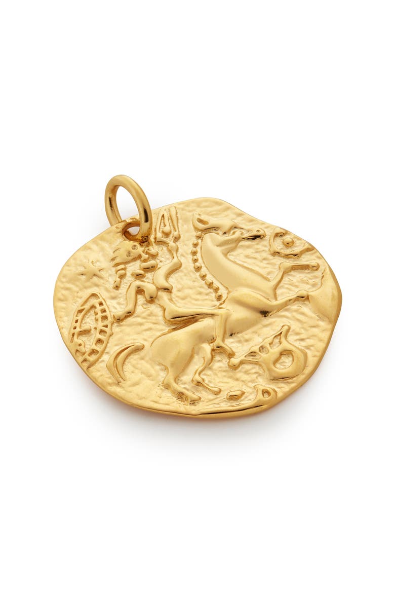 Goddess Coin Pendant Charm, Main, color, 18CT GOLD VERMEIL/SS
